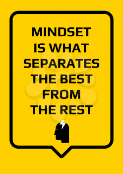 Motivational poster. Mindset is What Separates the Best From the Rest. Home decor for good self-esteem. Print design.