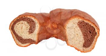 Baked bread product isolated on a white background