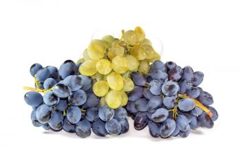 Bunches of ripe grapes on a light background