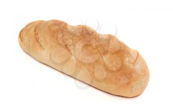 A loaf of fresh toasted bread on a light background