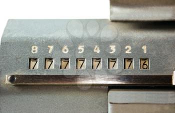 Part of scoreboard of old adding machine