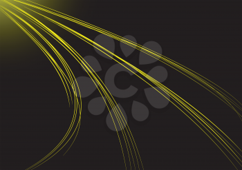 Illustration of abstract dark background with yellow stripes
