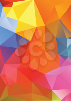Illustration of abstract polygonal background in bright colors