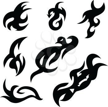 Illustration of black abstract shapes on a white background