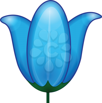 Illustration of a blue flower on a white background