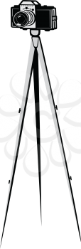 Illustration of the camera on a tripod on a white background