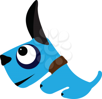 Illustration of a blue cartoon dog on a white background