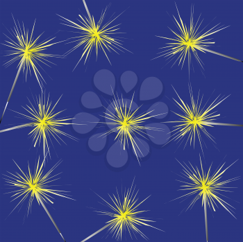 Illustration of Christmas sparklers on a dark background