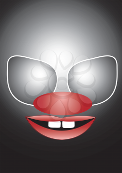 Illustration of a mask of the terrible clown