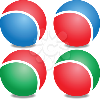 Illustration of set of colorful balls on a white background