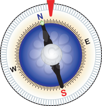 Illustration of a compass with rulers on a white background