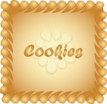Illustration of square cookies on white background