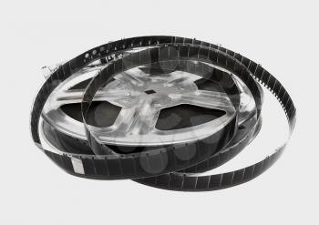 The coil with the motion picture isolated on white background