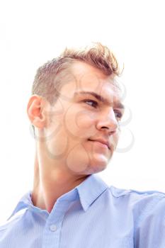 Attractive young man on a light background