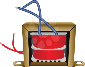 Illustration of an electric transformer on a white background