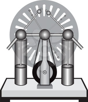 Illustration of electrostatic machine on a white background