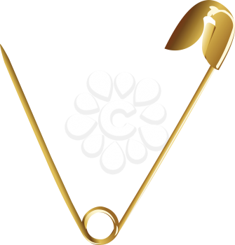 Illustration of an open gold pins on white background