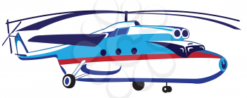 Illustration of a large helicopter on white background