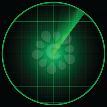 Illustration of a radar screen on a dark background