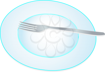 Illustration of plate and plug on a white background