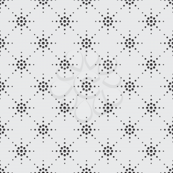 Illustration of seamless pattern of symbolic stars on a gray background