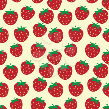 Illustration of seamless pattern of berries ripe strawberries