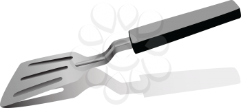 Illustration shovel for a cake on a white background with a shade