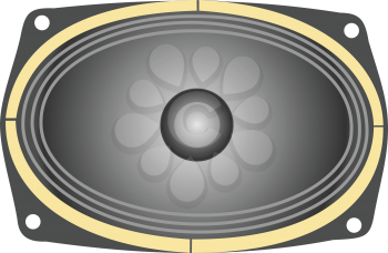 Illustration of an oval speaker on a white background