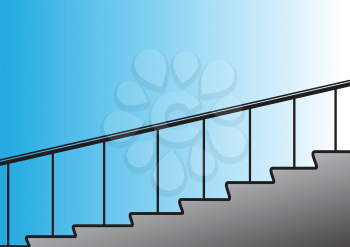 Illustration of a simple figurative stairs rising up