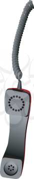 Illustration of a handset with a cable on a white background