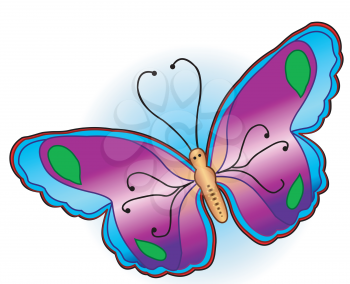 Illustration of the beautiful butterfly with multi-coloured wings