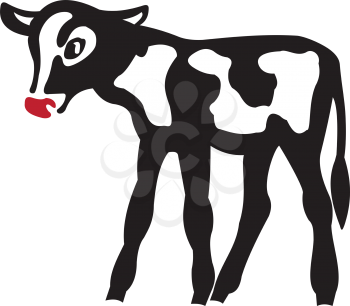 Illustration of cartoon calf on white background
