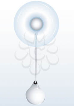 Illustration of the small included desktop fan