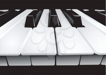 Illustration of the keyboard of a musical instrument on a black background