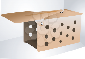 Illustration of an empty open metal mousetrap