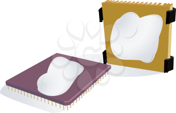 Illustration of the processor and radiator with a thermo-paste layer