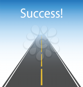 Symbolic illustration of the road to success
