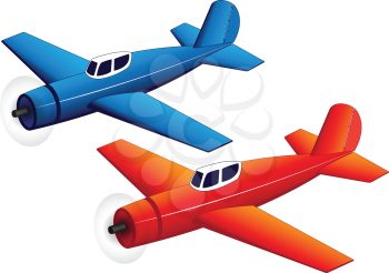 Illustration of toy planes on a white background