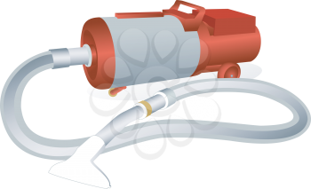 Illustration of an old vacuum cleaner on a white background