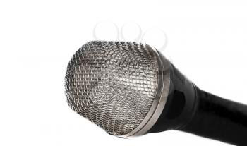 Part of the microphone on light background