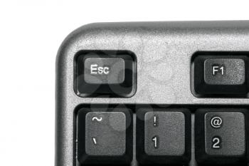 Part of computer keyboard isolated on white background