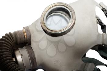 Gas mask close up isolated on a white background