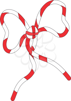 Illustration of a red white bow knot on a white background