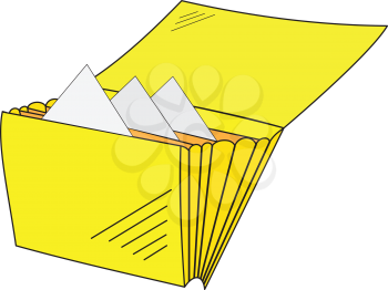 Illustration of a blue folder with documents on a white background