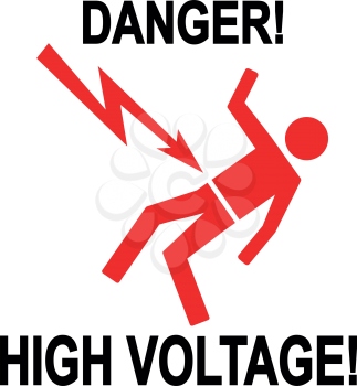Illustration of warning sign of high voltage
