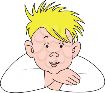 Illustration of a cartoon blond boy on a white background
