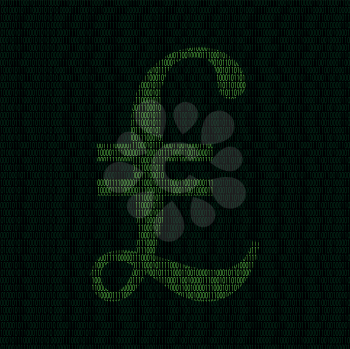 Illustration of silhouette of ponds symbol from binary digits