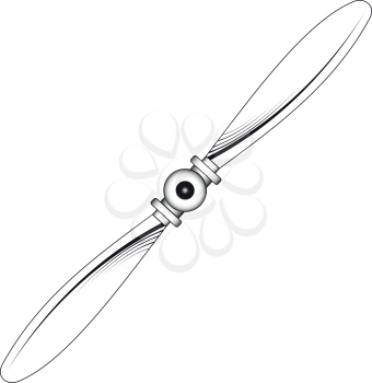 Illustration of a propeller with two blades on a white background