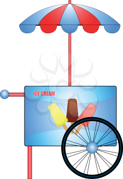 Illustration of a cart with ice cream