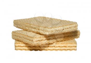 Three square wafers isolated on white background